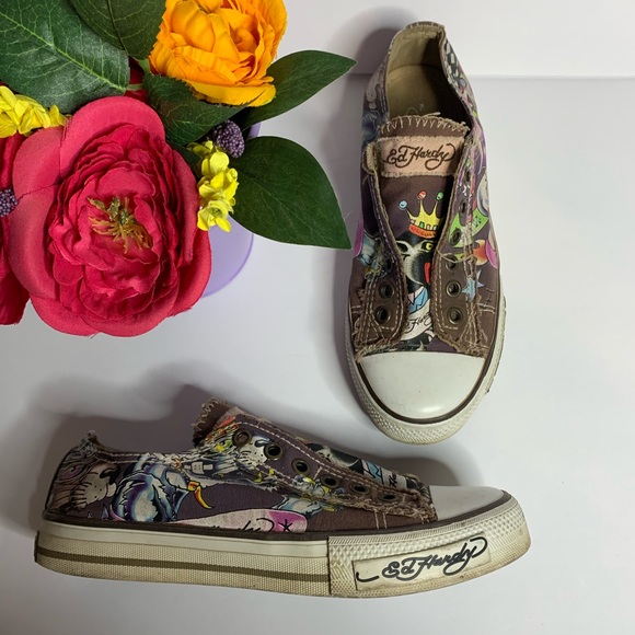ed hardy slip on sneakers